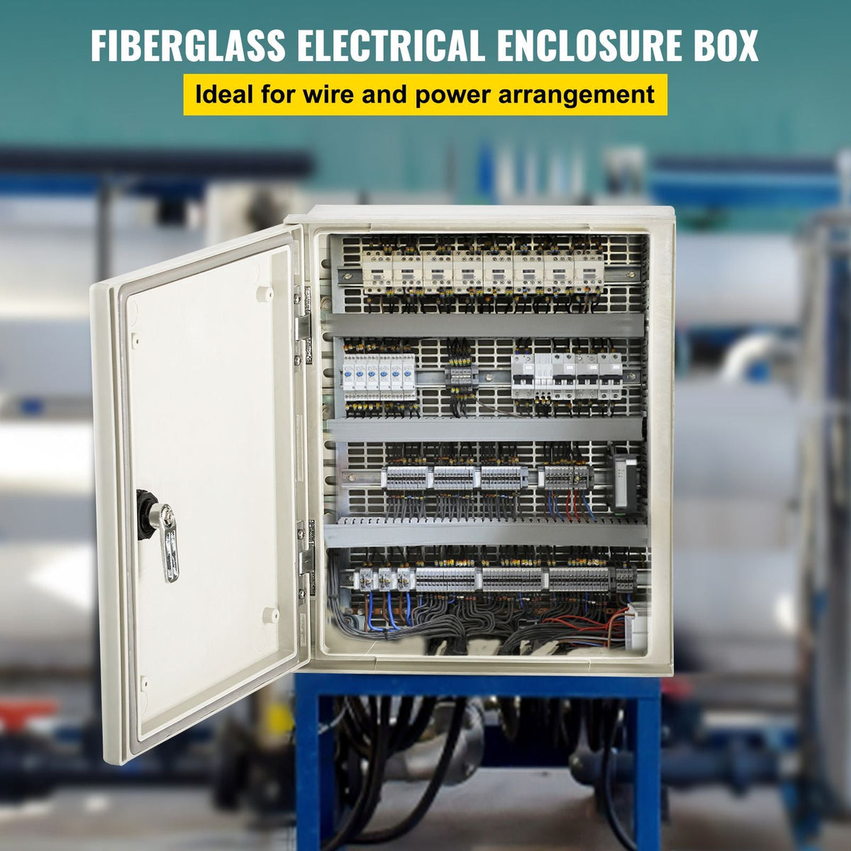 NEMA Electric Box, 12x10x6'' NEMA 4X Fiberglass Electric Enclosure, IP66 Water & Dust Resistant, Suitable for Both Outdoor & Indoor Use, Includes Mounting Plate (30x25x14 cm)