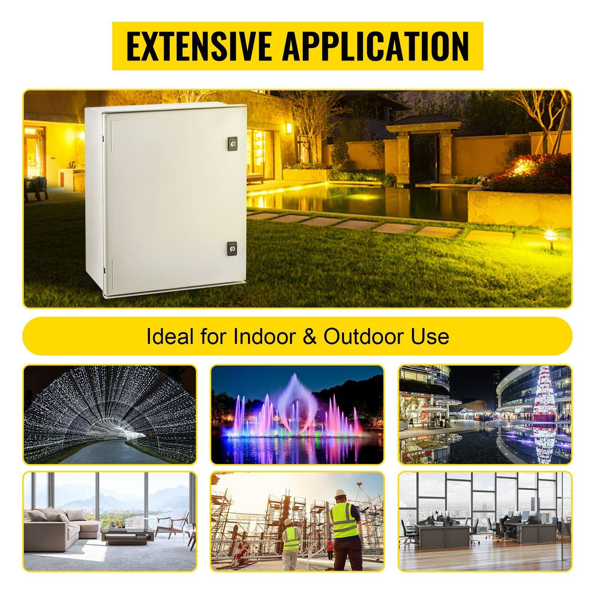 NEMA Enclosure, 20 x 16 x 8 inches, NEMA 4X Fiberglass Steel Electrical Box, IP66 Waterproof & Dustproof Hinged Junction Box for Outdoor Indoor Use, with Mounting Plate(50x40x20 cm))