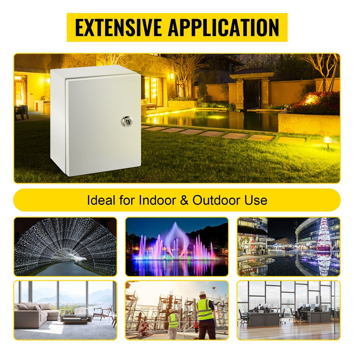 NEMA Metal Case, 10 x 8 x 6'' NEMA 4X Metal Electric Enclosure, IP66 Water & Dust Resistant, Suitable for Both Outdoor & Indoor Use, Includes Mounting Plate