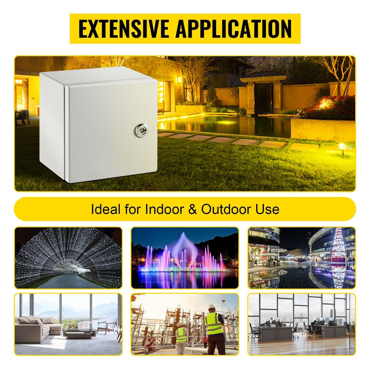 NEMA Metal Case, 8x8x6'' NEMA 4X Metal Electric Enclosure, IP66 Water & Dust Resistant, Suitable for Both Outdoor & Indoor Electrical Connections