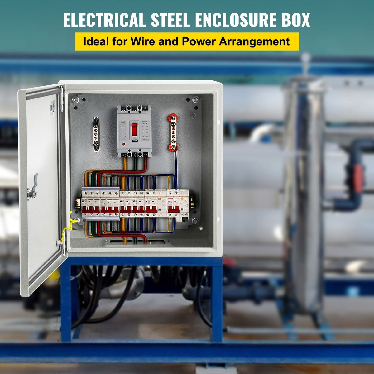 NEMA Metal Case, 8x8x6'' NEMA 4X Metal Electric Enclosure, IP66 Water & Dust Resistant, Suitable for Both Outdoor & Indoor Electrical Connections