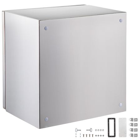 NEMA Stainless Steel Enclosure, 12 x 12 x 8\'\' NEMA 4X Steel Electrical Box, IP66 Waterproof & Dustproof, Outdoor/Indoor Electrical Junction Box, with Mounting Plate