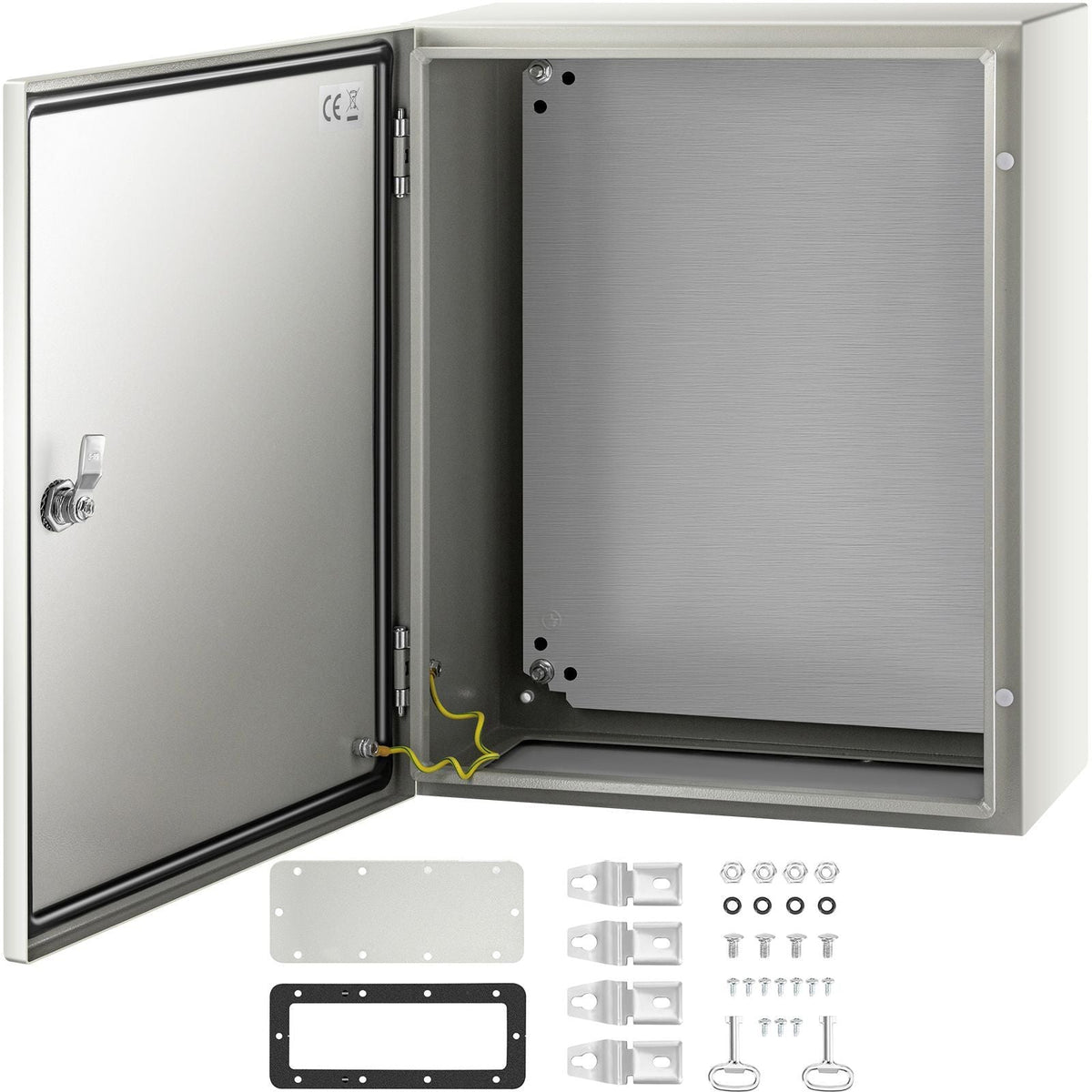 NEMA Steel Case, 20x16x8'' NEMA 4X Metal Electric Enclosure, IP66 Water & Dust Resistant, Suitable for Both Outdoor & Indoor Use, Includes Mounting Plate