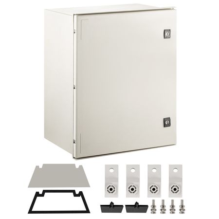 NEMA Steel Case, 24x20x9'' NEMA 4X Fiberglass Electric Enclosure, IP66 Water & Dust Resistant, Suitable for Both Outdoor & Indoor Use, Includes Mounting Plate (60x50x23 cm)