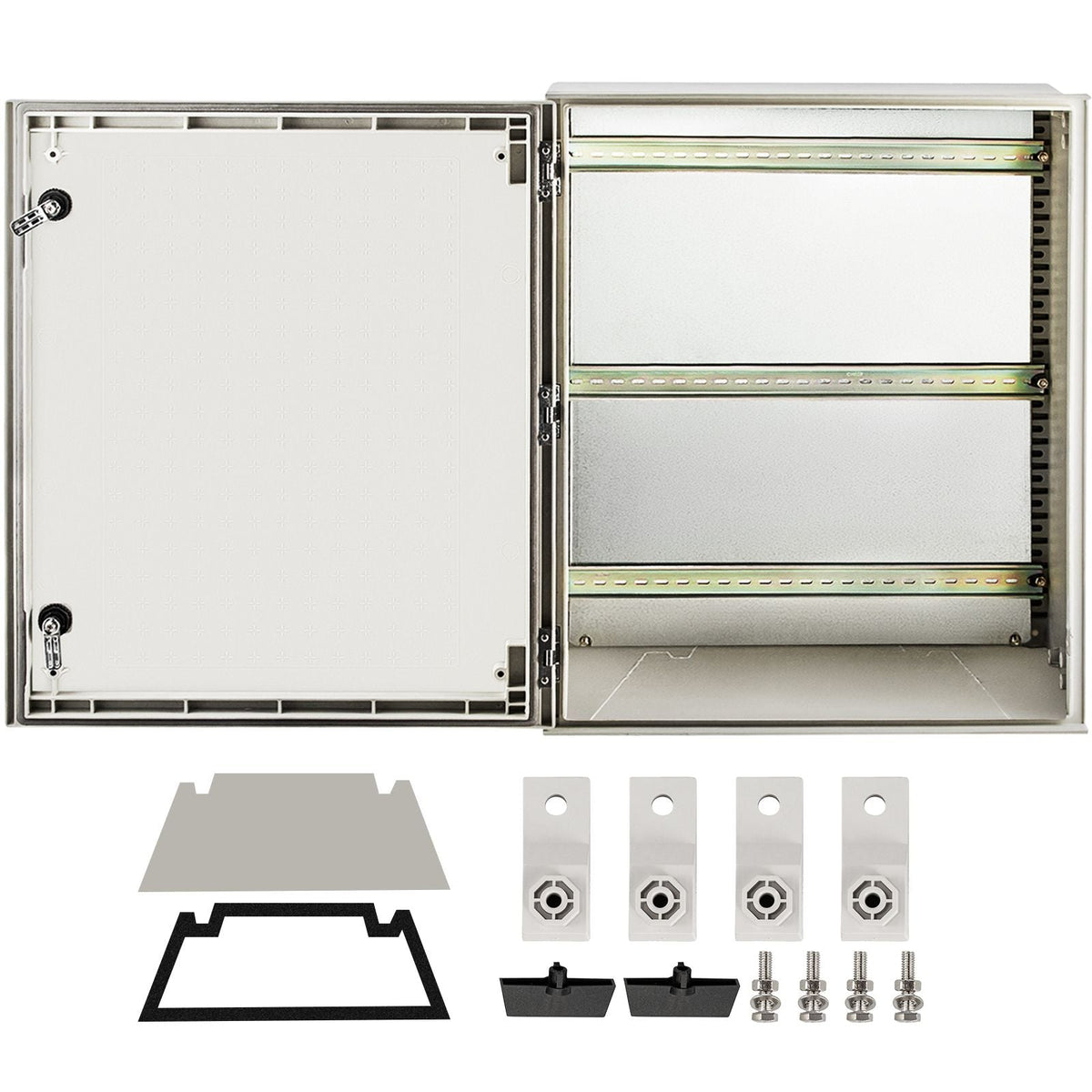 NEMA Steel Case, 24x20x9'' NEMA 4X Fiberglass Electric Enclosure, IP66 Water & Dust Resistant, Suitable for Both Outdoor & Indoor Use, Includes Mounting Plate (60x50x23 cm)