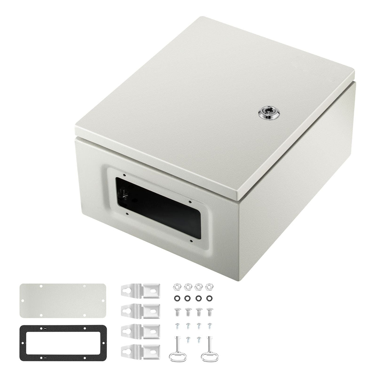 NEMA Steel Enclosure, 12 x 10 x 6\'\' NEMA 4X Steel Electrical Box, IP66 Waterproof & Dustproof, Outdoor/Indoor Electrical Junction Box, with Mounting Plate