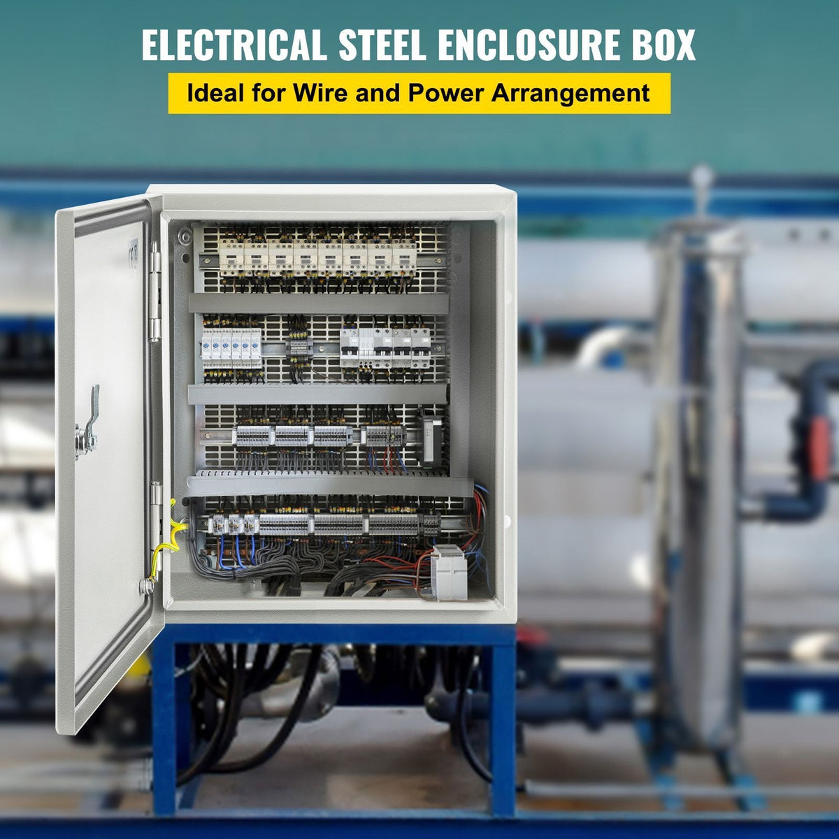 NEMA Steel Enclosure, 12 x 10 x 6\'\' NEMA 4X Steel Electrical Box, IP66 Waterproof & Dustproof, Outdoor/Indoor Electrical Junction Box, with Mounting Plate