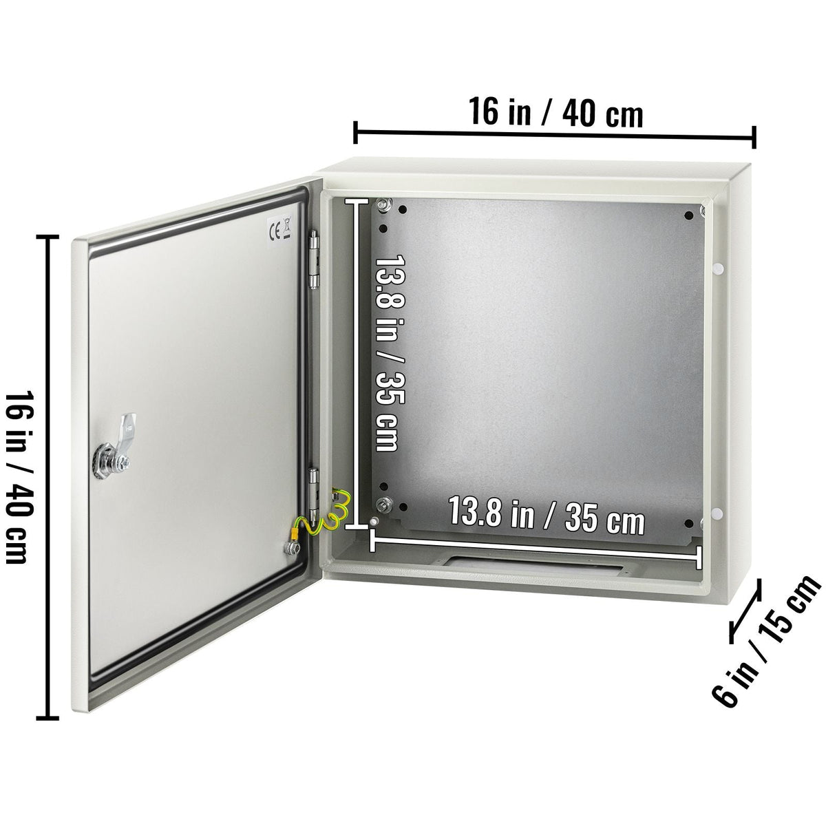 NEMA Steel Enclosure, 16 x 16 x 6\'\' NEMA 4X Steel Electrical Box, IP66 Waterproof & Dustproof, Outdoor/Indoor Electrical Junction Box, with Mounting Plate