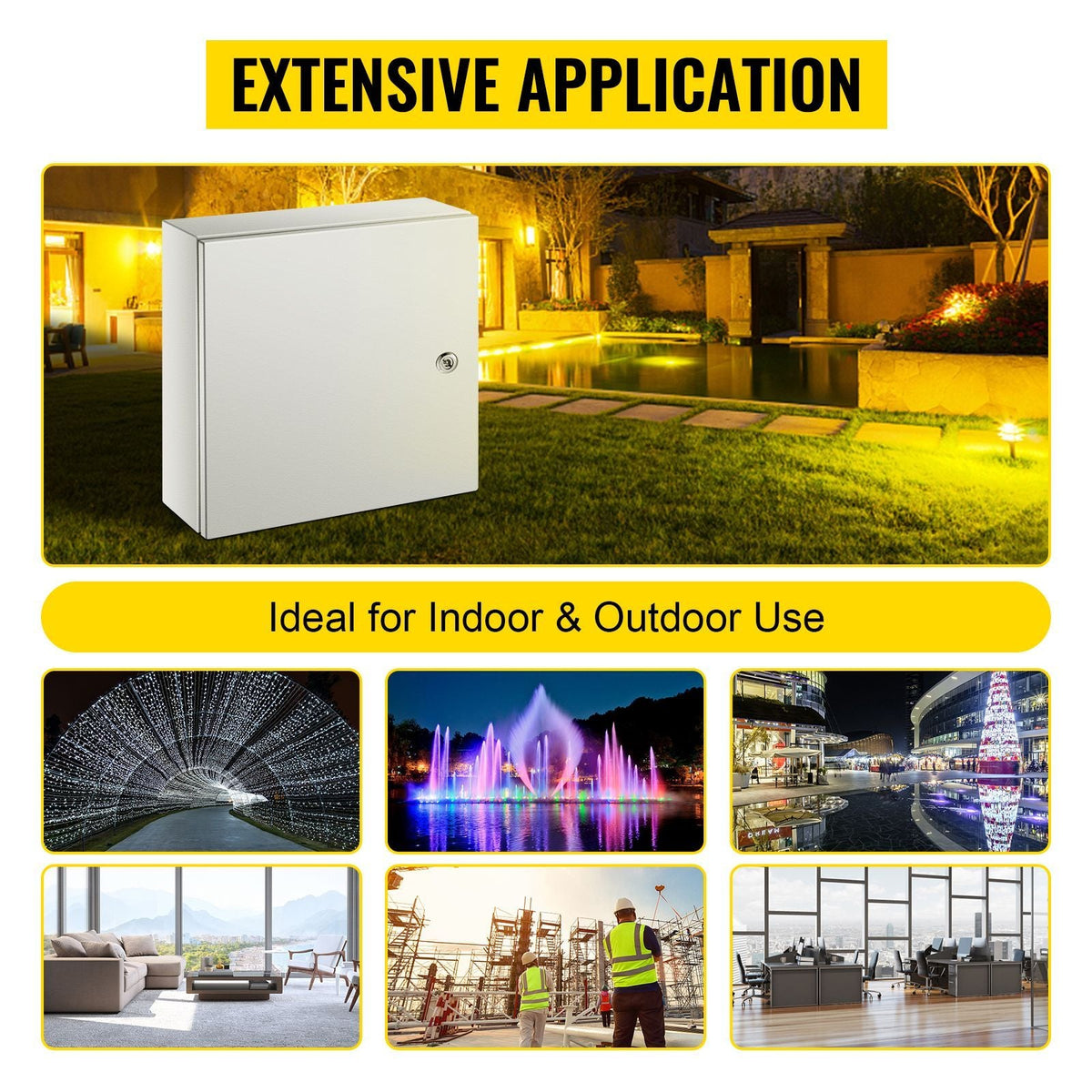 NEMA Steel Enclosure, 16 x 16 x 6\'\' NEMA 4X Steel Electrical Box, IP66 Waterproof & Dustproof, Outdoor/Indoor Electrical Junction Box, with Mounting Plate