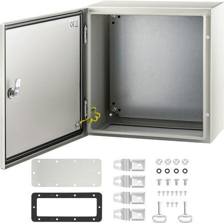 NEMA Steel Enclosure, 16 x 16 x 8\'\' NEMA 4X Steel Electrical Box, IP66 Waterproof & Dustproof, Outdoor/Indoor Electrical Junction Box, with Mounting Plate