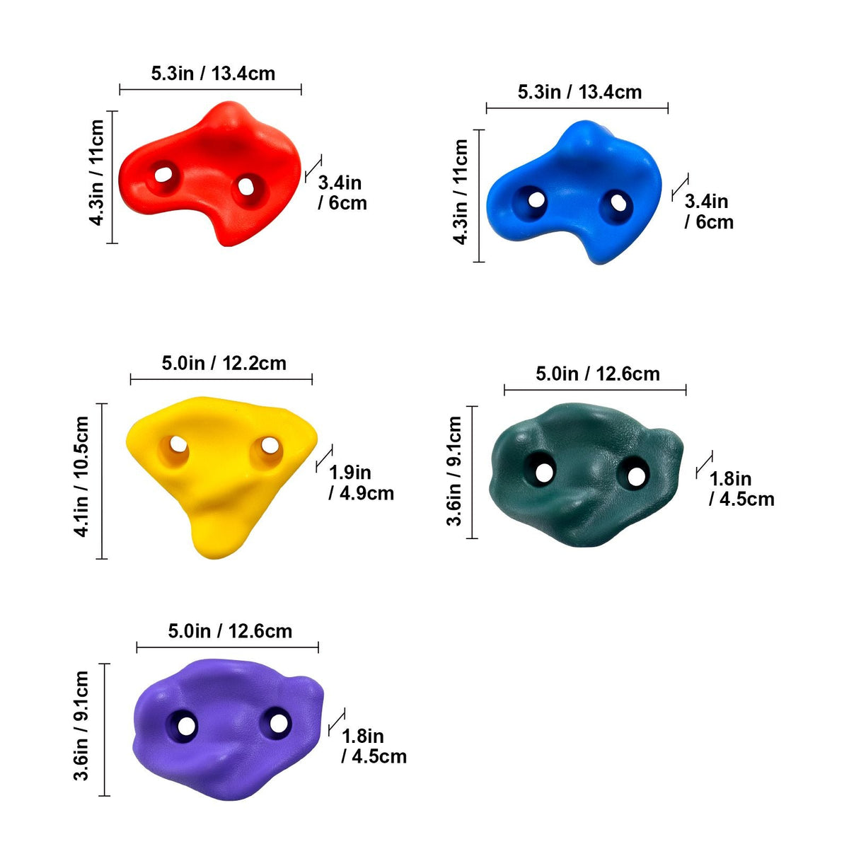 Ninja Tree Climbing Kit, 20 Tree Climbing Holds and 6 Ratchet Straps, Large Climbing Rocks for Kids and Adults Climber, Various Colors and Shapes, for Outdoor Ninja Warrior Obstacle Training