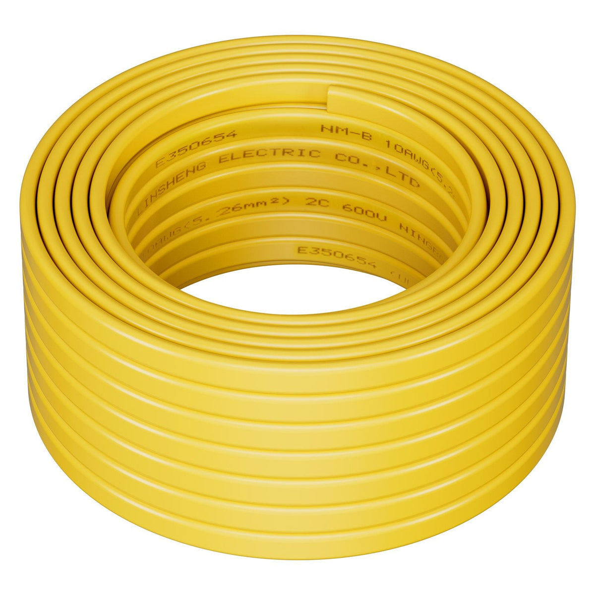 NM-B Wire, 10AWG/2C Non-Mettalic Residential Indoor Electrical Wire with Ground, PVC Sheathed High-Purity Copper Core Cable, for Outlets, Switches, Other Loads & Lighting Wiring Projects(50 ft)