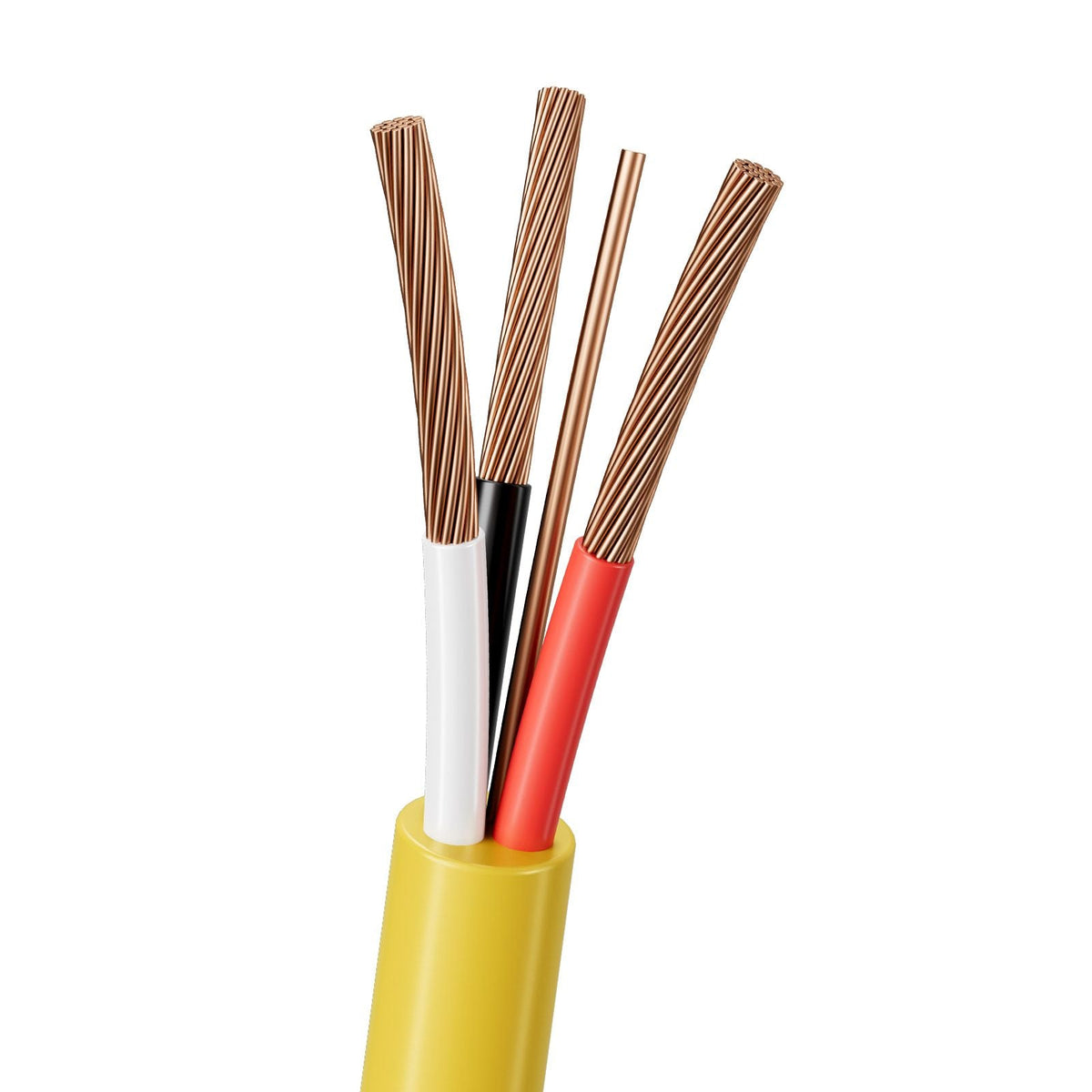 NM-B Wire, 6AWG/3C Non-Mettalic Residential Indoor Electrical Wire with Ground, PVC Sheathed High-Purity Copper Core Cable, for Outlets, Switches, Other Loads & Lighting Wiring Projects(50 ft)