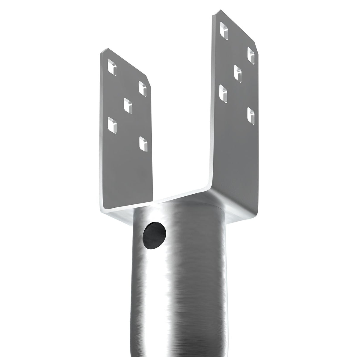 No Dig Ground Anchor, 4 Pack 3.94 x 2.76 x 27.56 in DIY Screw in Post Stake, Includes 6 Lag Bolts & a Rebar, U-Shape Heavy Duty Steel Post Holder, Great for Mailbox Posts and Fence Posts