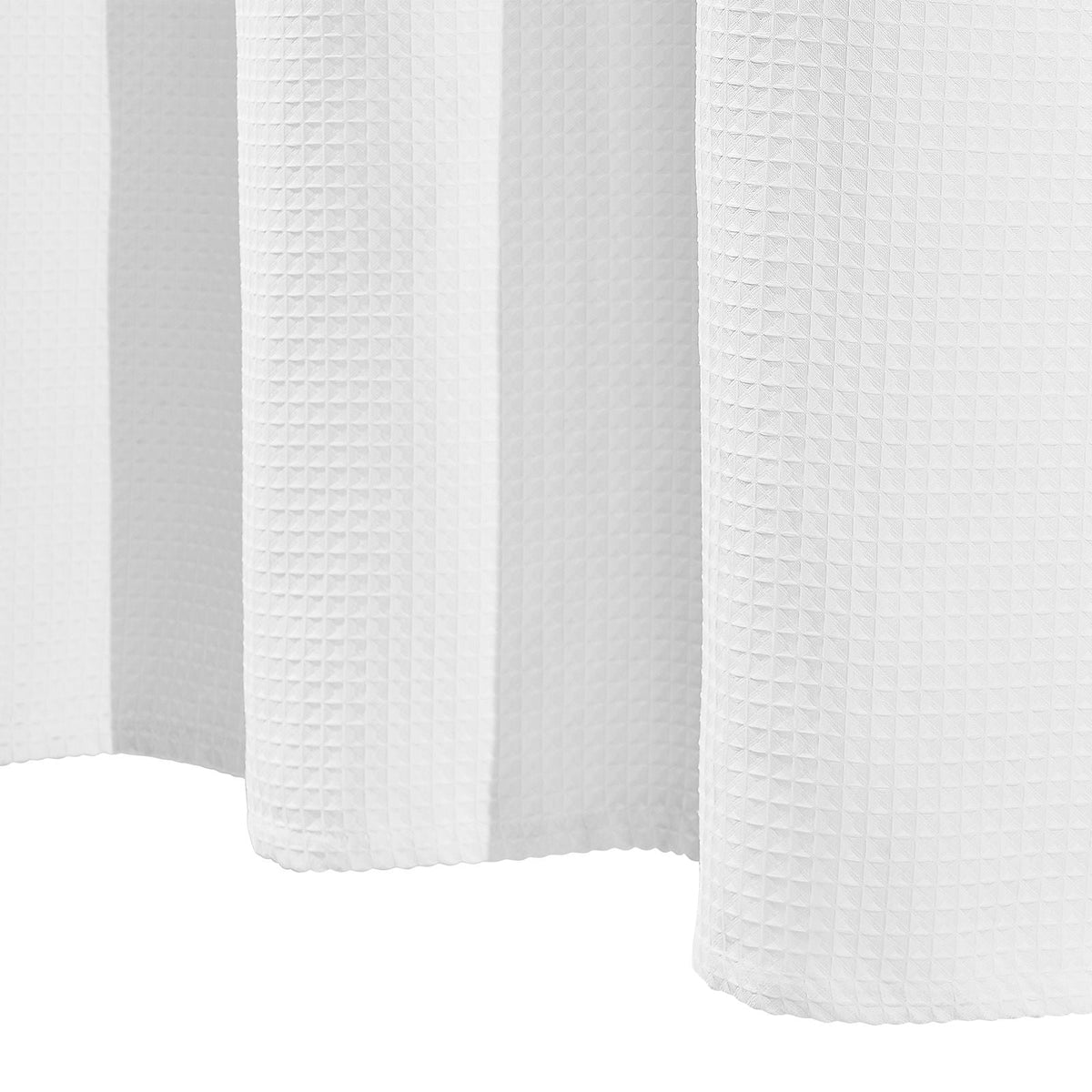 No Hook Shower Curtain, 2-in-1 Waterproof Waffle Weave Shower Curtains, 240 GSM Curtain with Snap-in Liner, See-Through Window, and Magnets, for Bathroom Showers & Bath Tubs, 74x71 in (White)