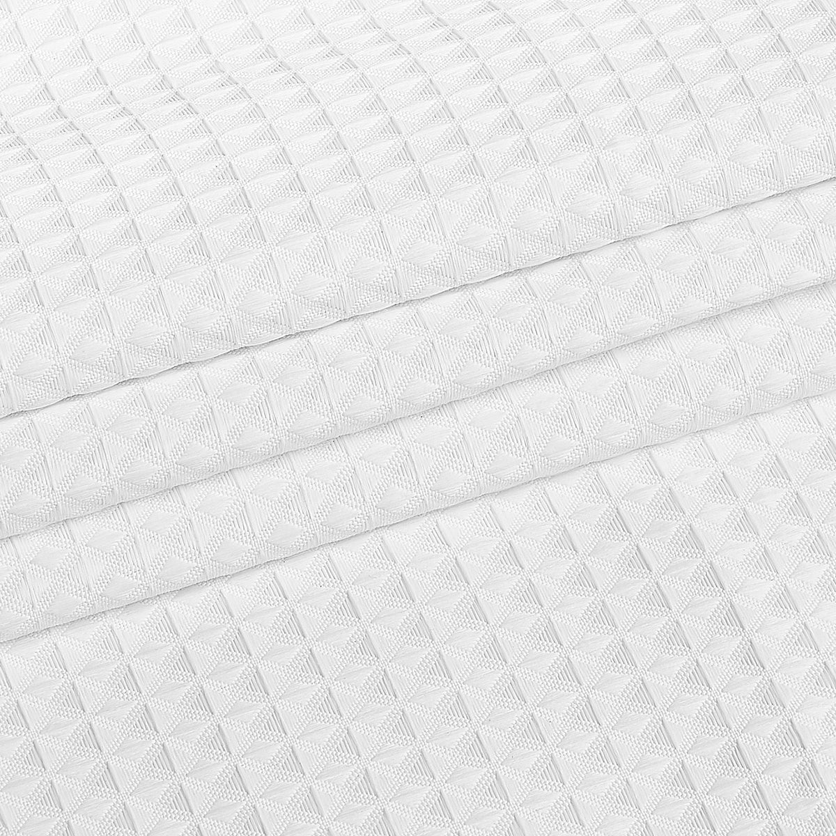 No Hook Shower Curtain, 2-in-1 Waterproof Waffle Weave Shower Curtains, 240 GSM Curtain with Snap-in Liner, See-Through Window, and Magnets, for Bathroom Showers & Bath Tubs, 74x71 in (White)