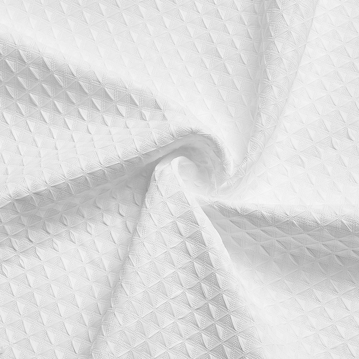 No Hook Shower Curtain, 2-in-1 Waterproof Waffle Weave Shower Curtains, 240 GSM Curtain with Snap-in Liner, See-Through Window, and Magnets, for Bathroom Showers & Bath Tubs, 74x71 in (White)