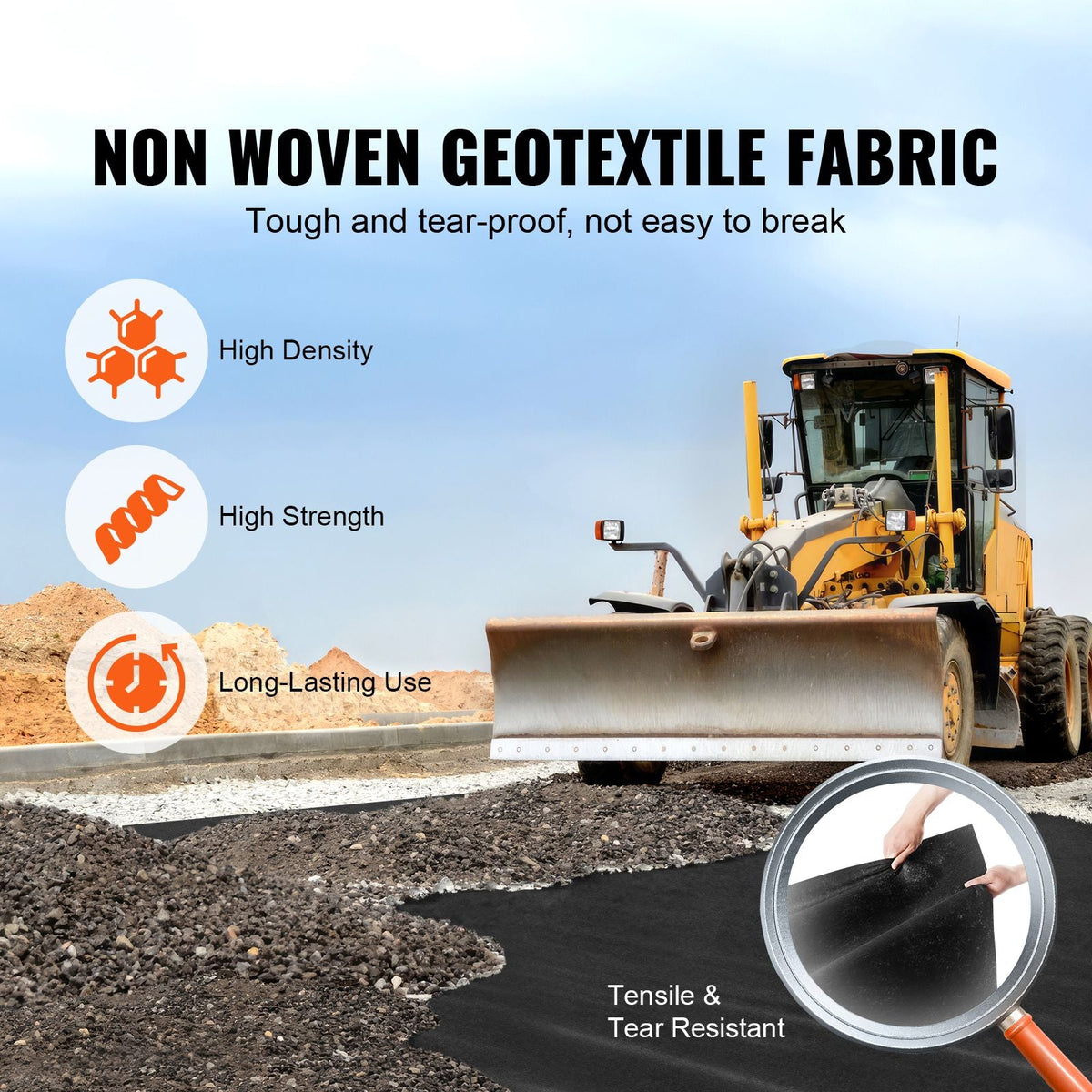 Non Woven Geotextile Fabric Under Gravel, 10x100FT 8OZ Driveway Fabric Landscape Fabric, Heavy Duty Weed Barrier Fabric, Ground Cover Weed Control Fabric, French Drains Drainage Fabric, Black