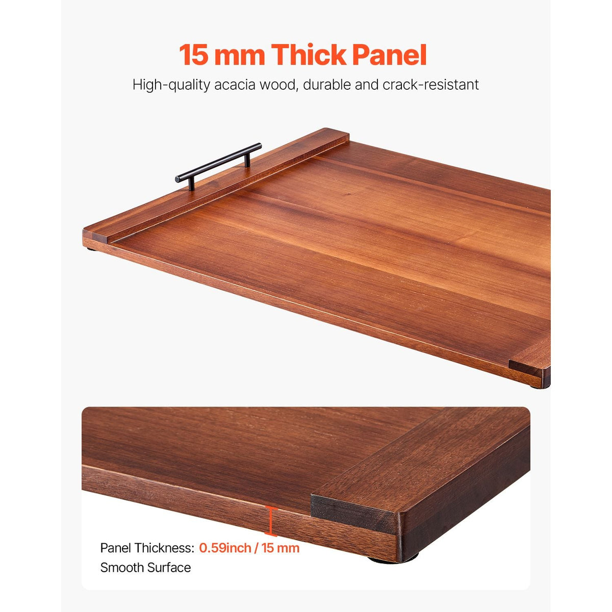 Noodle Board Stove Cover, Stove Top Cover Board for Gas Burner & Electric Stove, Acacia Wood Cutting Board with Handles, RV Stovetop Cover/ Kitchen Sink Cover for Counter Space & Tray, Natural