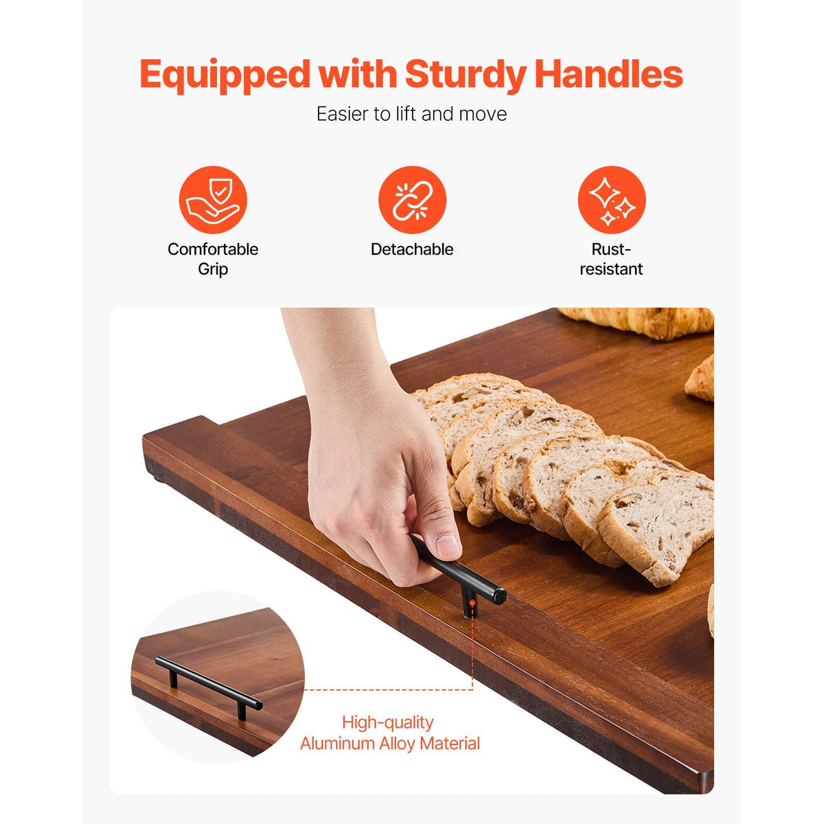 Noodle Board Stove Cover, Stove Top Cover Board for Gas Burner & Electric Stove, Acacia Wood Cutting Board with Handles, RV Stovetop Cover/ Kitchen Sink Cover for Counter Space & Tray, Natural