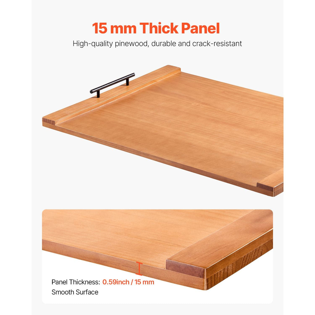 Noodle Board Stove Cover, Stove Top Cover Board for Gas Burners & Electric Stove, Pine Wood Cutting Board with Handles, RV Stovetop Cover/ Kitchen Sink Cover for Counter Space & Tray, Natural