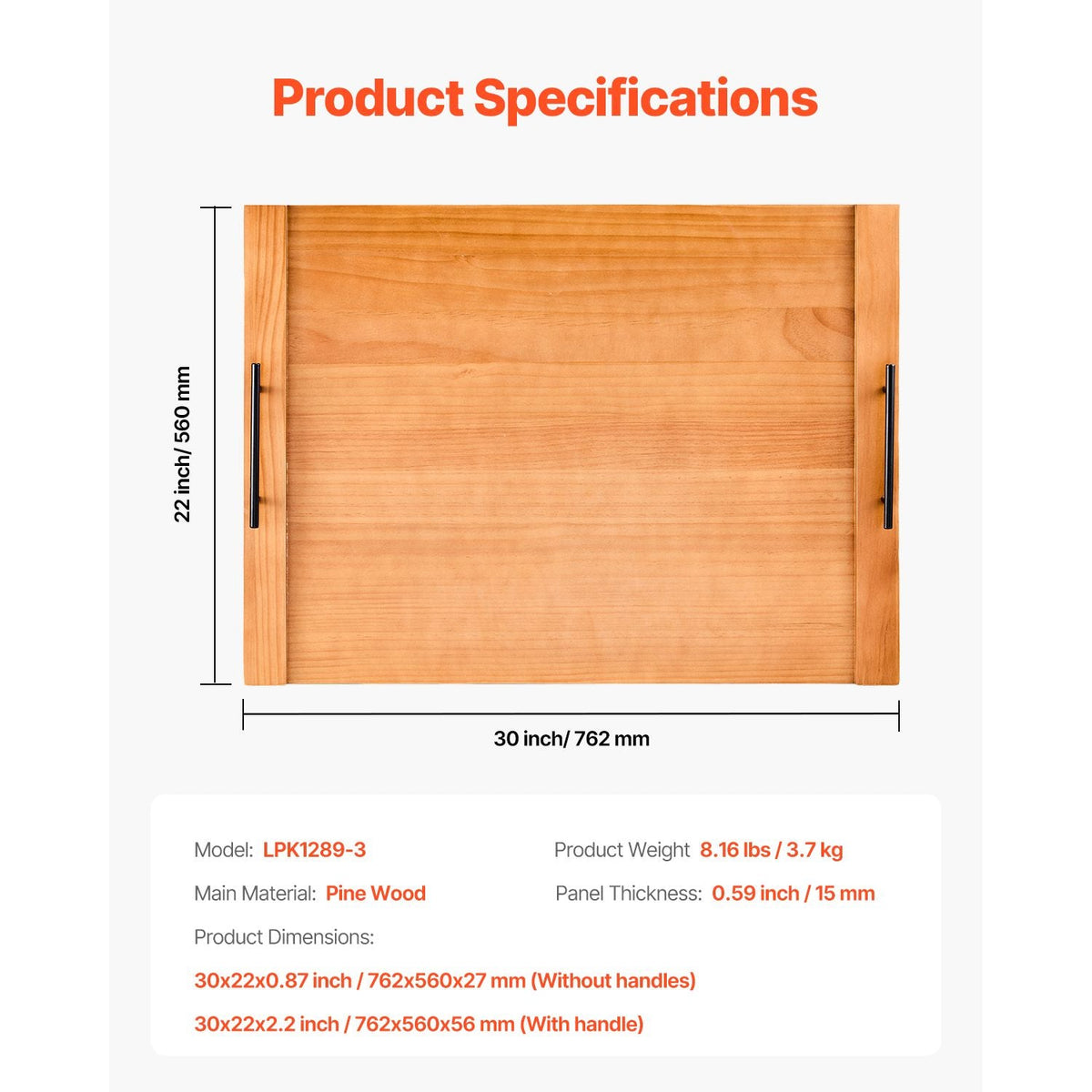 Noodle Board Stove Cover, Stove Top Cover Board for Gas Burners & Electric Stove, Pine Wood Cutting Board with Handles, RV Stovetop Cover/ Kitchen Sink Cover for Counter Space & Tray, Natural