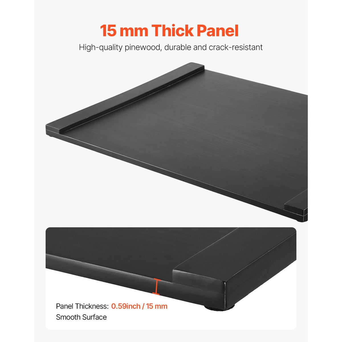 Noodle Board Stove Cover, Stove Top Covers for Gas Burners & Electric Stove, Pine Wood Cutting Board with Built-in Handles, RV Stovetop Cover/ Kitchen Sink Cover for Counter Space & Tray, Black