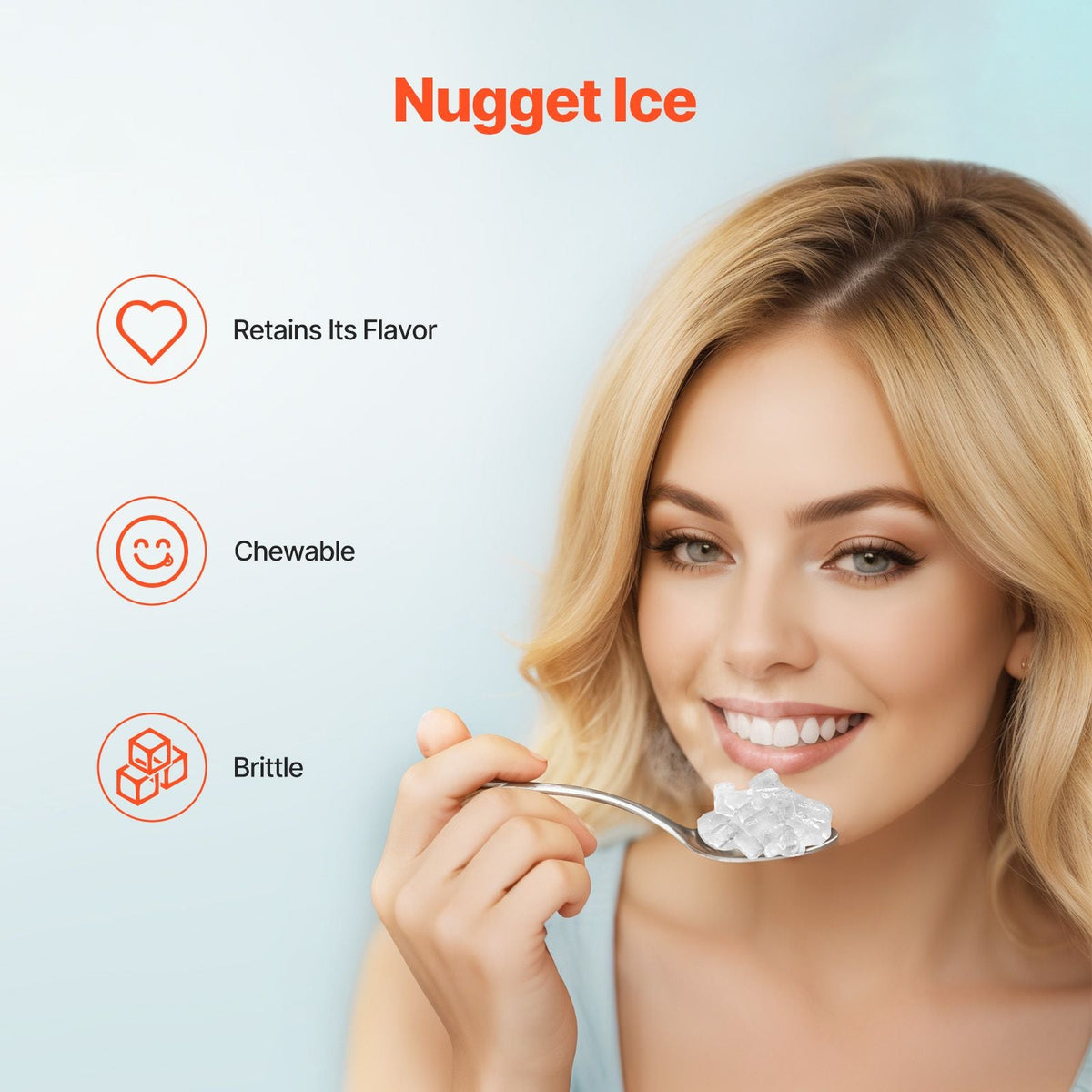Nugget Ice Maker, 33lbs/24H Pebble Ice Maker with Self Cleaning, Chewable Ice Maker with Ice Scoop & Basket, Stainless Steel Ice Machine with Transparent Lid for Home Kitchen Office Bar Party