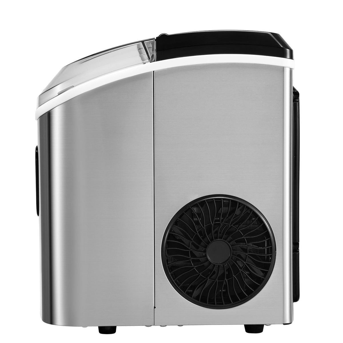 Nugget Ice Maker, 33lbs/24H Pebble Ice Maker with Self Cleaning, Chewable Ice Maker with Ice Scoop & Basket, Stainless Steel Ice Machine with Transparent Lid for Home Kitchen Office Bar Party
