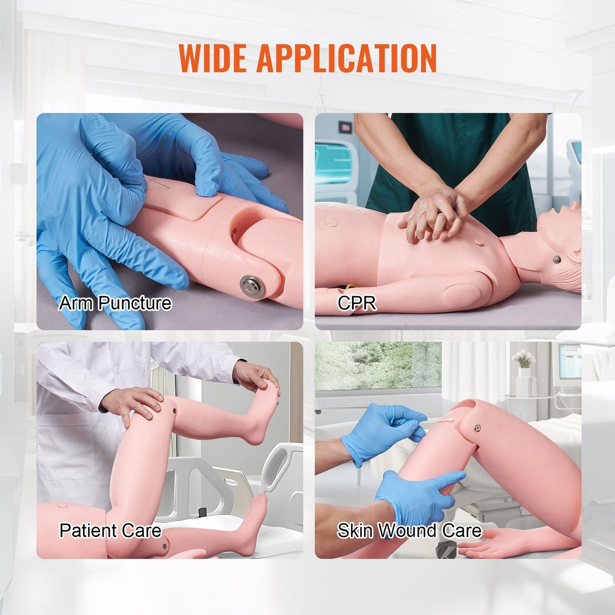 Nursing Training Manikin, Female Life Size Demonstration Human Manikin for Nursing Training, Multifunctional Education Teaching Model Supplies, PVC Anatomical Mannequin Body Care Simulator Model