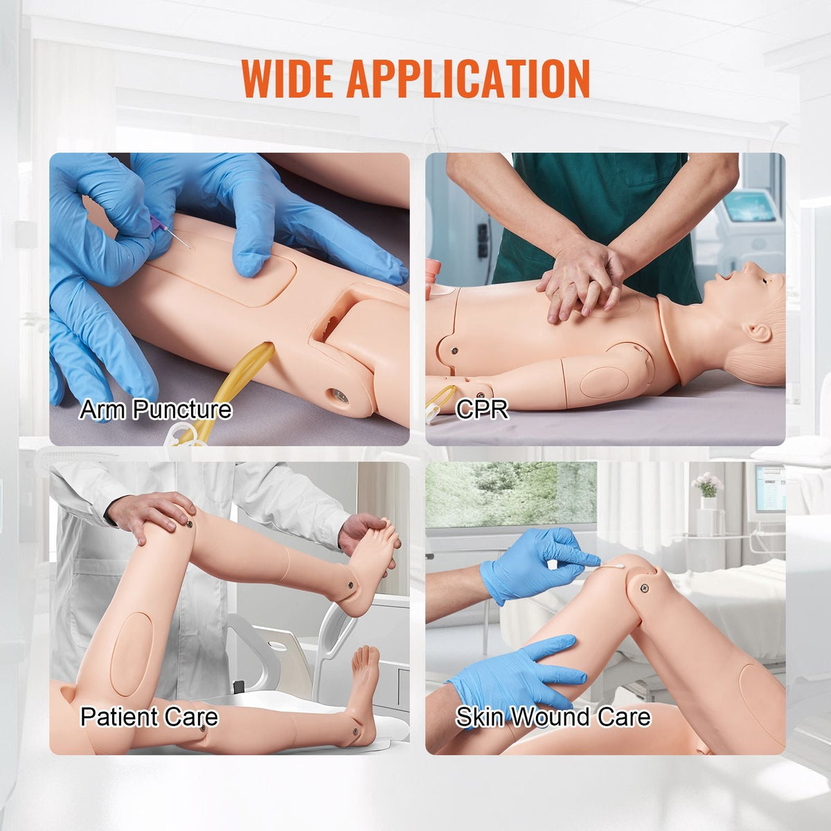 Nursing Training Manikin, Male/Female Life Size Demonstration Human Manikin for Nursing Training, Multifunctional Education Teaching Model, PVC Anatomical Mannequin Body Care Simulator Model