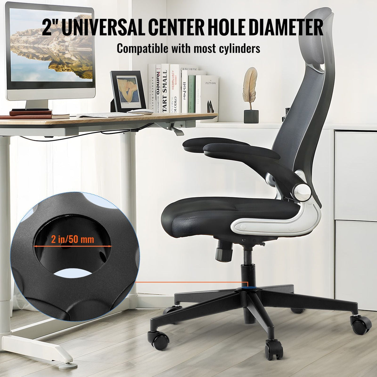 Office Chair Base Replacement, 28", 2500 lbs Static Load Capacity, Heavy Duty Universal Computer Desk Chair Stool Base Part with Reinforced Metal Legs, Desk Chair Base Replacement Parts, Black