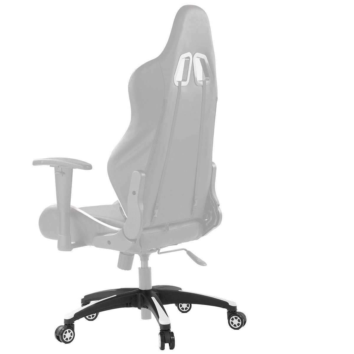 Office Chair Base Replacement, 28", 2500 lbs Static Load, Heavy Duty Universal Computer Desk Chair Stool Base Part with 5 Casters and Reinforced Legs, Desk Chair Base Replacement, Black + White