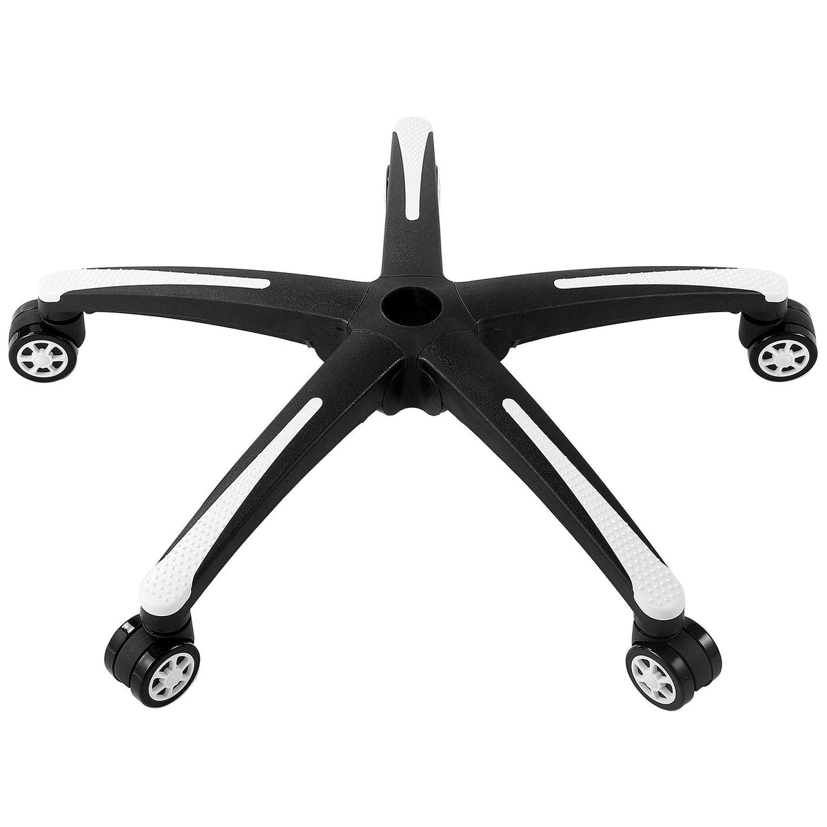 Office Chair Base Replacement, 28", 2500 lbs Static Load, Heavy Duty Universal Computer Desk Chair Stool Base Part with 5 Casters and Reinforced Legs, Desk Chair Base Replacement, Black + White