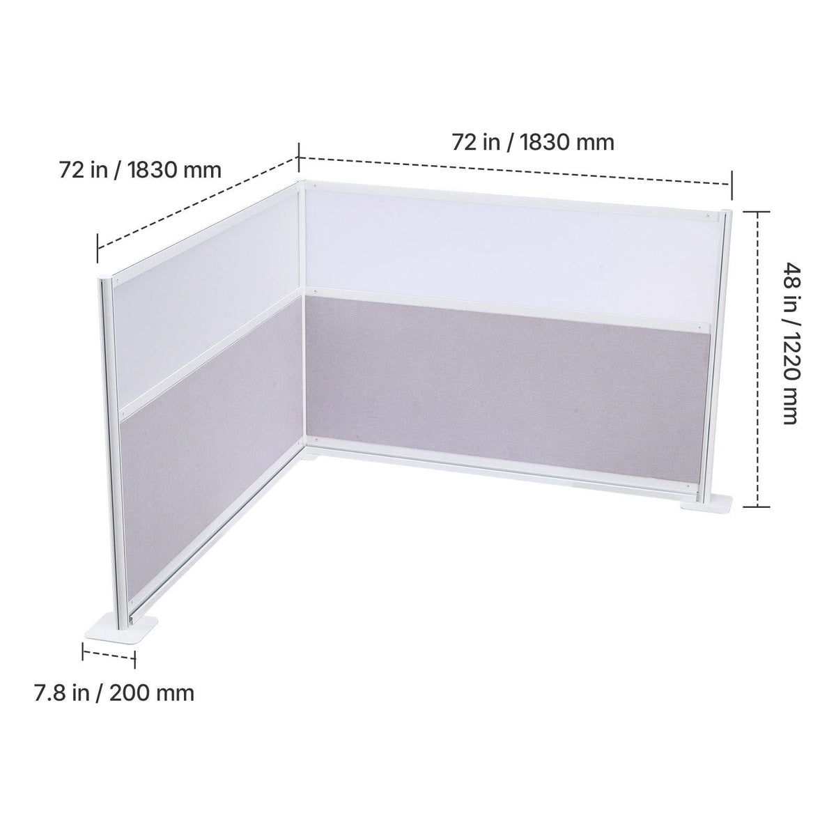 Office Divider Privacy Partitions, 2-Pack, 72" x 48" Room Divider Walls, PET Workstation Cubicle Partition with Frosted Acrylic Windows, Freestanding Privacy Panels for Office Library School