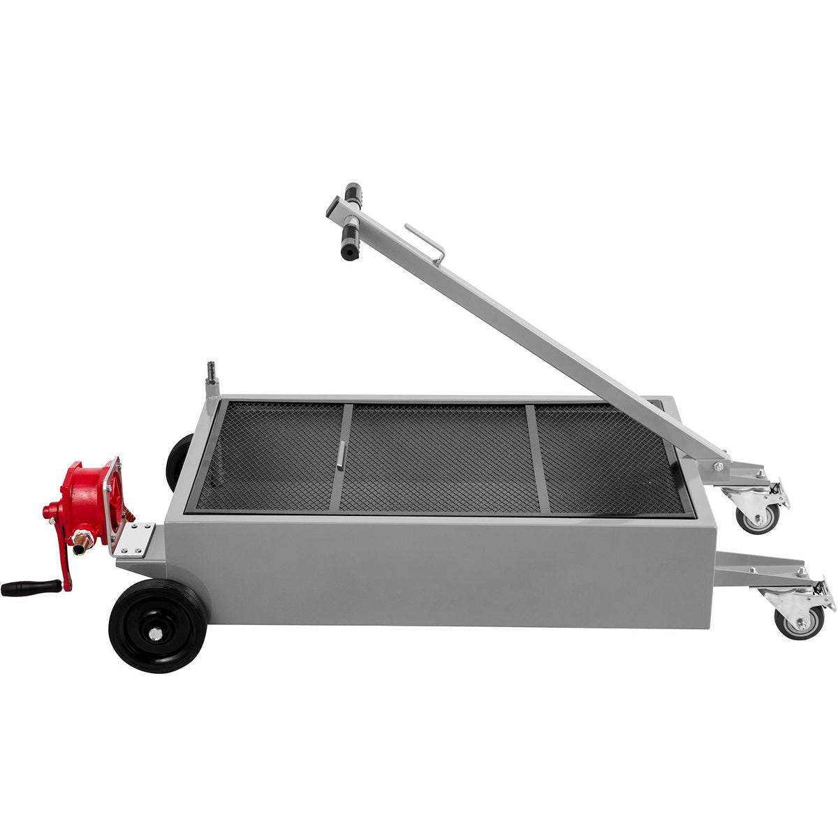 Oil Drain Pan 15 Gallon Oil Drain Tank, 57L Low Profile Oil Drain Pan, Large Capacity Oil Change Pan, Foldable Hand, with Pump, Hose, Swivel Casters Wheels for Car, SUV, Trucks Oil Draining