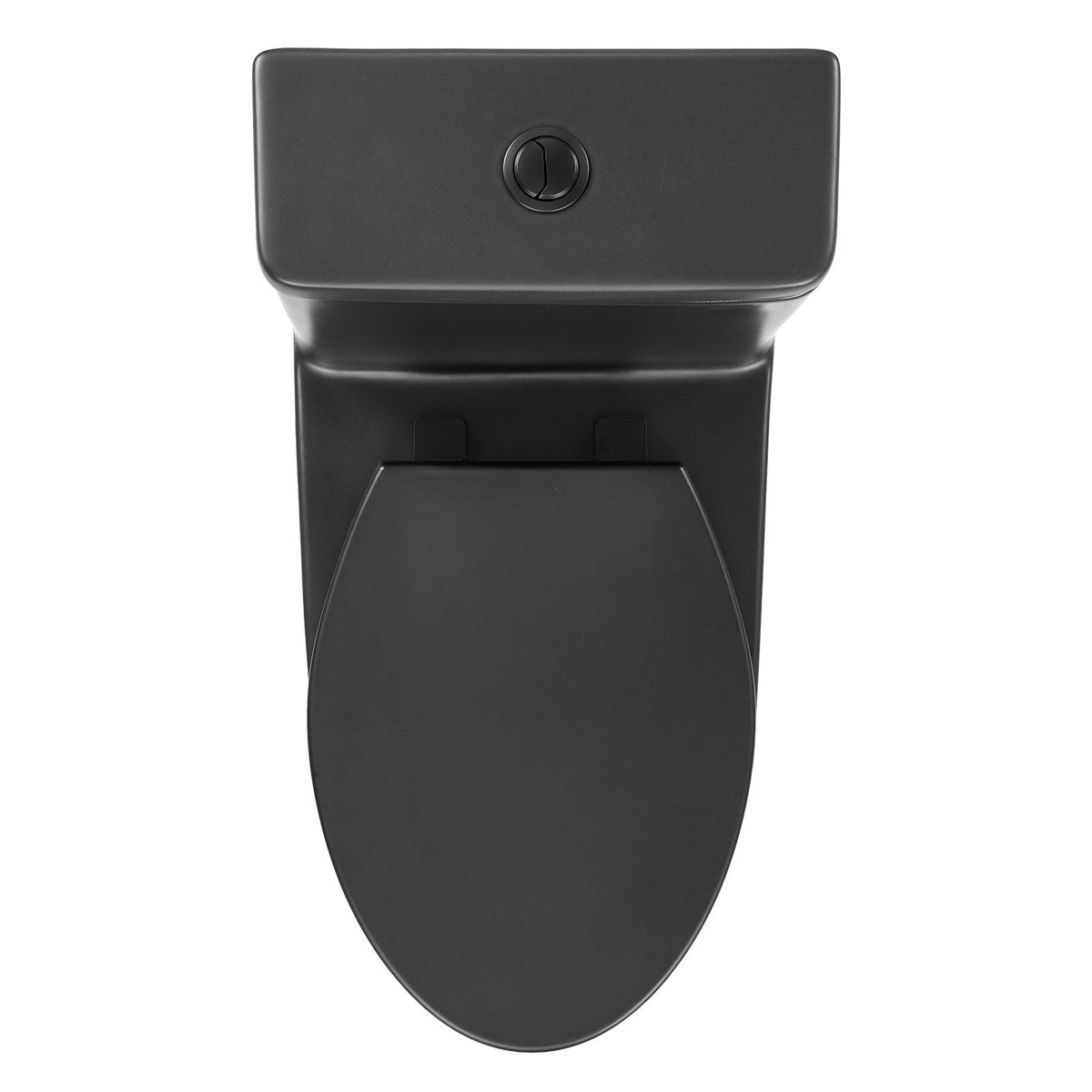 One-Piece Toilet, Elongated Toilet Vortex Dual-Flush 1.0/1.28 GPF, Toilets for Bathroom with Comfortable Chair Seat, Standard Height, Easy-Clean Skirted Design, 12″ Rough-In, Matte Black+ Black