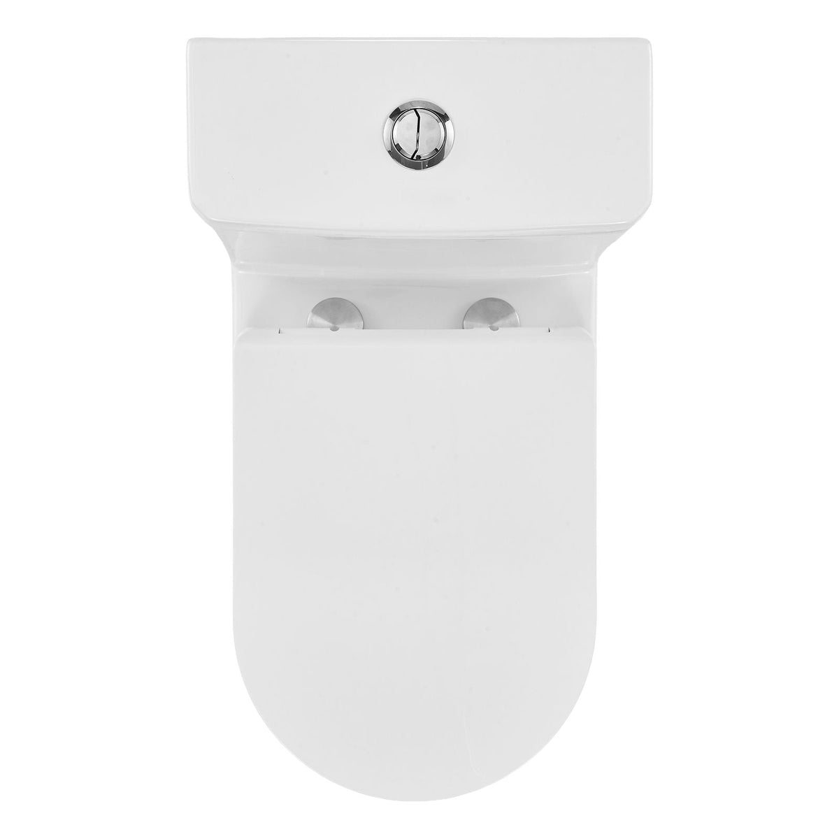 One-Piece Toilet, Elongated Toilet Vortex Dual-Flush 1.1/1.6 GPF, Toilets for Bathroom with Comfortable Chair Seat, Standard Height, Easy-Clean Skirted Design, 10 inch Rough-In, White + Silver
