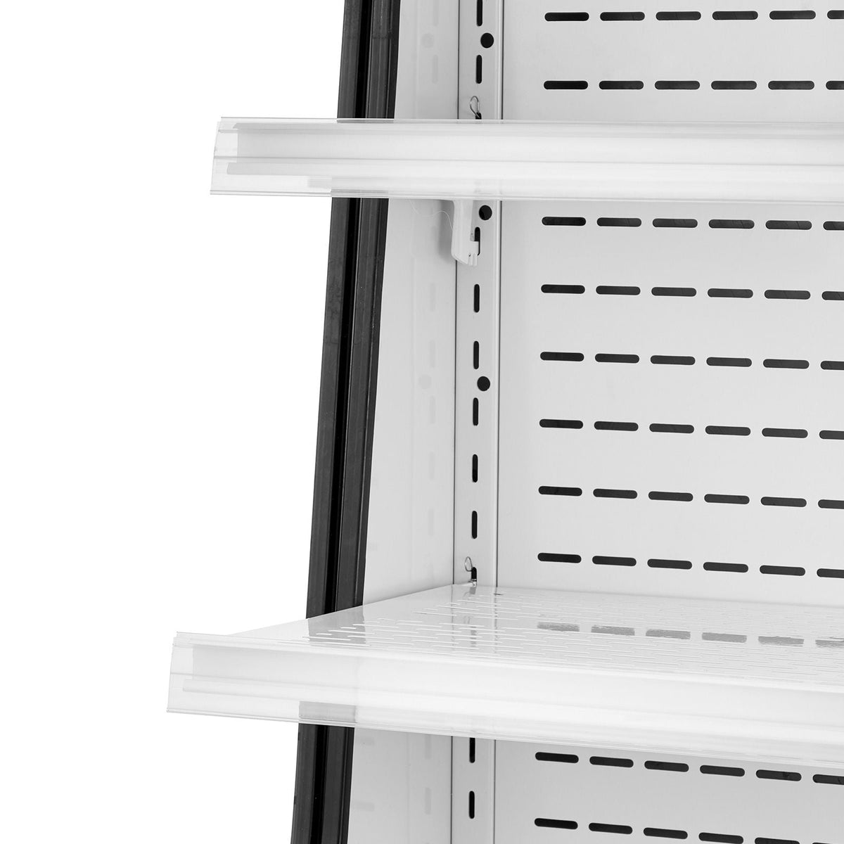 Open Air Merchandiser, 2-Tier Shelving Commercial Refrigerator, Grab and Go Display Cooler Refrigerator with Air Curtain, LED Advertising Light, Fits for Restaurants, Stores, Office, 12.7cu.ft.