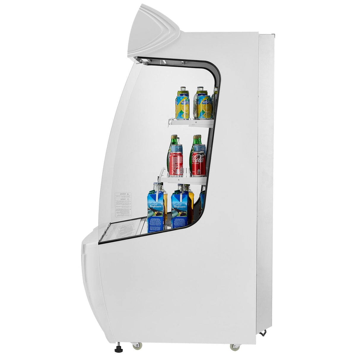 Open Air Merchandiser, 2-Tier Shelving Commercial Refrigerator, Grab and Go Display Cooler Refrigerator with Air Curtain, LED Advertising Light, Fits for Restaurants, Stores, Office, 12.7cu.ft.