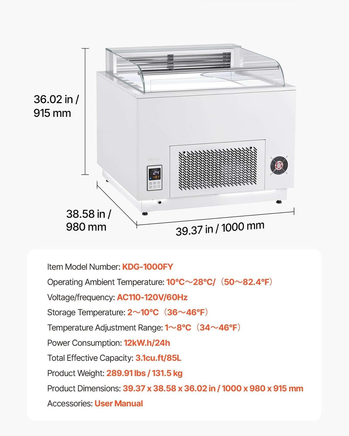 Open Air Merchandiser, 3.1 cu. ft. Shelving Commercial Refrigerator, Grab and Go Fan Cooling Display Cooler, with LED Lighting, Night Curtain, Horizontal for Restaurants, Stores, Office