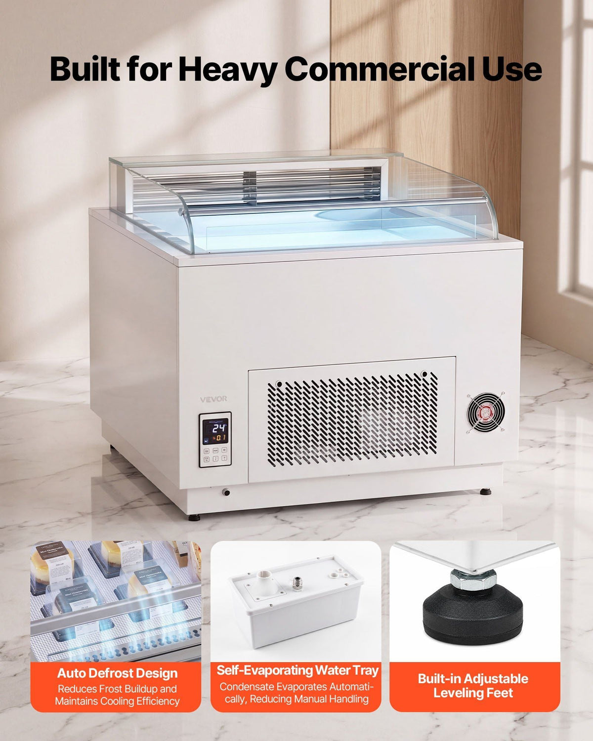 Open Air Merchandiser, 3.1 cu. ft. Shelving Commercial Refrigerator, Grab and Go Fan Cooling Display Cooler, with LED Lighting, Night Curtain, Horizontal for Restaurants, Stores, Office