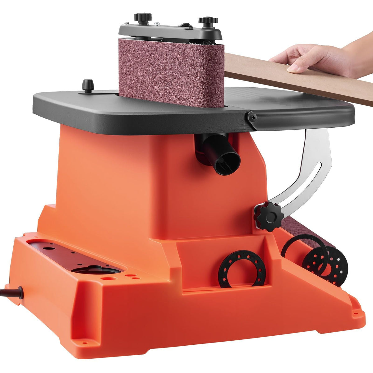 Oscillating Belt and Spindle Sander, 2400RPM Benchtop Spindle Sander with 5/8" Stroke, 5 Sleeves (1/2" - 2") & 24" x 3.86" Sanding Belt for Woodworking, Furniture Finishing, DIY Projects