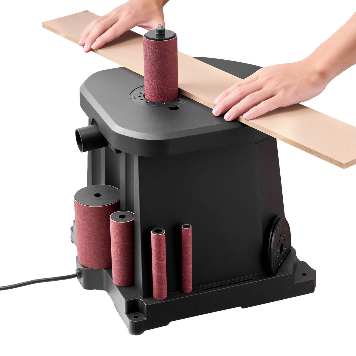 Oscillating Spindle Sander, 2000RPM Benchtop Spindle Sander with 6 Sleeves (1/2"-3"), 0.59" Stroke & Dust Connection Port for Furniture Finishing, Crafts Sanding, DIY Woodworking