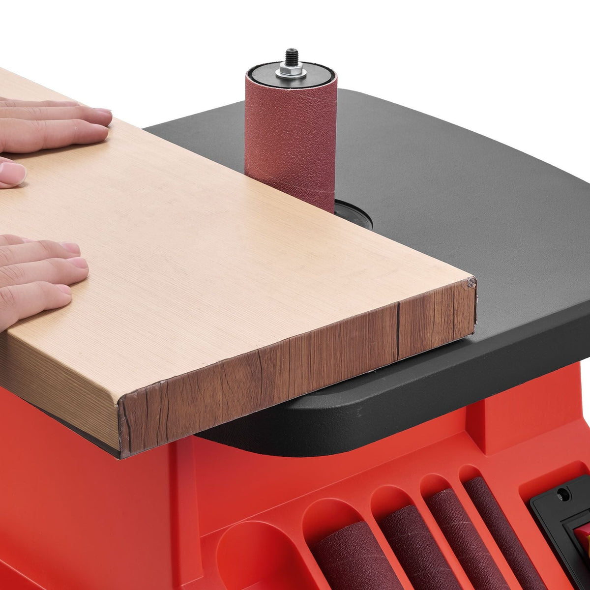 Oscillating Spindle Sander, 2400RPM Benchtop Spindle Sander with 6 Sleeves (1/2"-3"), 5/8" Stroke, 15.6" x 11.6" Cast Iron Worktable for Furniture Finishing, Crafts Sanding, DIY Woodworking