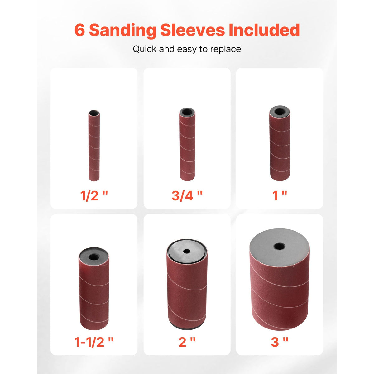 Oscillating Spindle Sander, 2400RPM Benchtop Spindle Sander with 6 Sleeves (1/2"-3"), 5/8" Stroke, 15.6" x 11.6" Cast Iron Worktable for Furniture Finishing, Crafts Sanding, DIY Woodworking