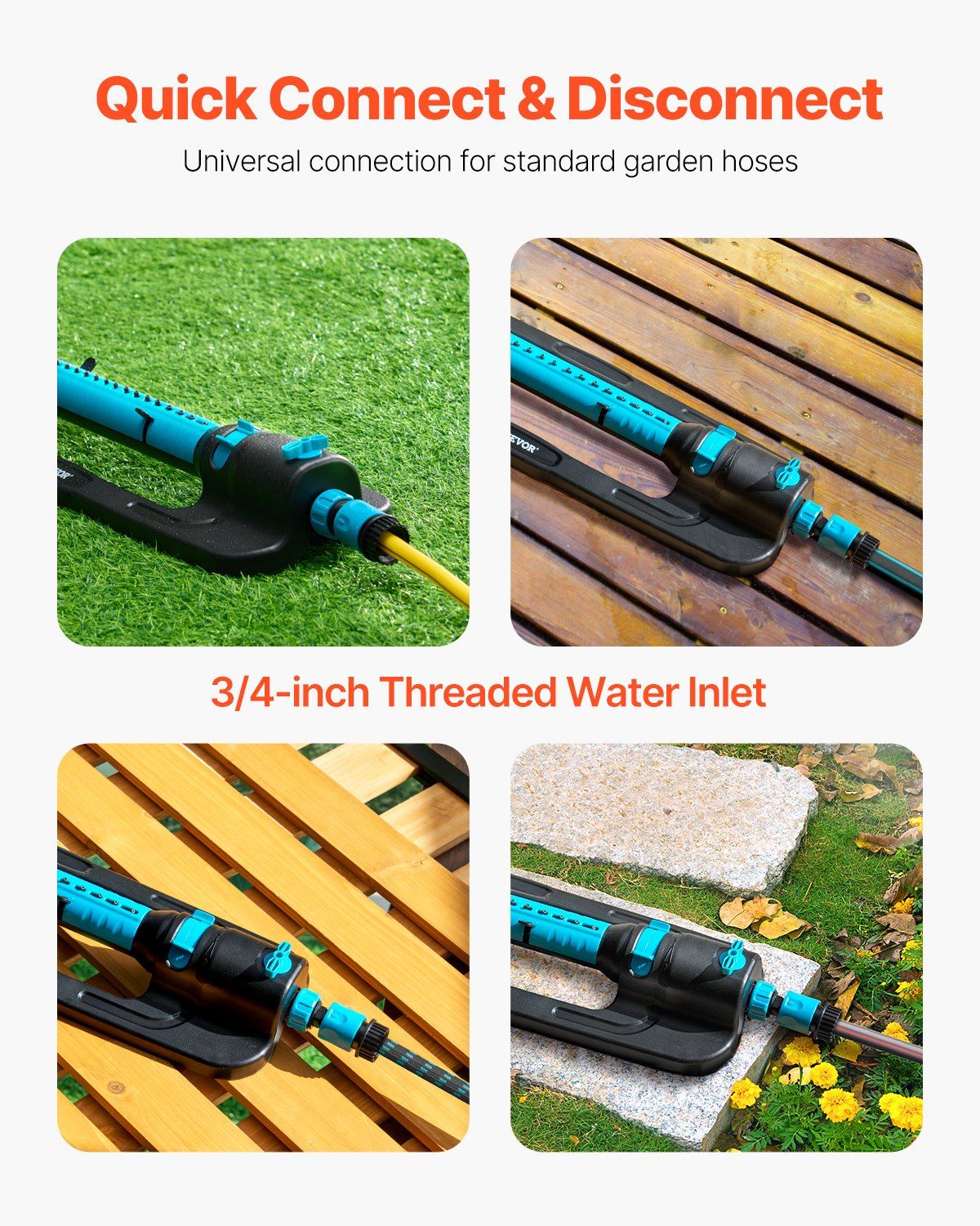 Oscillating Sprinkler Up to 4500 ft² Water Sprinkler with 18 Precision Nozzles