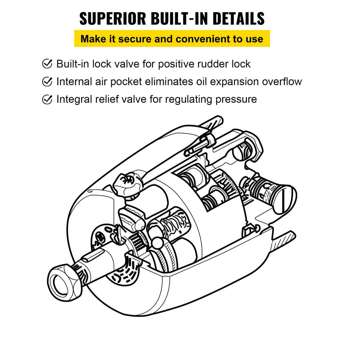 Outboard Hydraulic Steering Pump Helm 300 HP Hydraulic Pump HH5271-3 for Cruisers Runabouts Boats