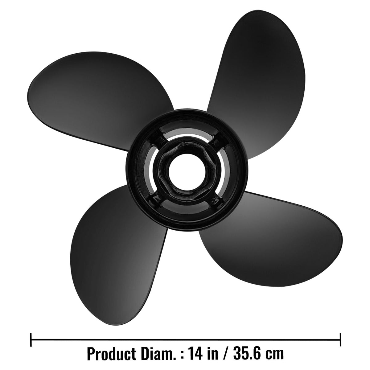 Outboard Propeller, Replace for OEM 48-8M0084495, 4 Blades 14\" x 19\" Aluminium Boat Propeller, Compatible with 135-300HP 2-Stroke & 4-Stroke Outboards, Alpha&Bravo I Stern-Drives, RH