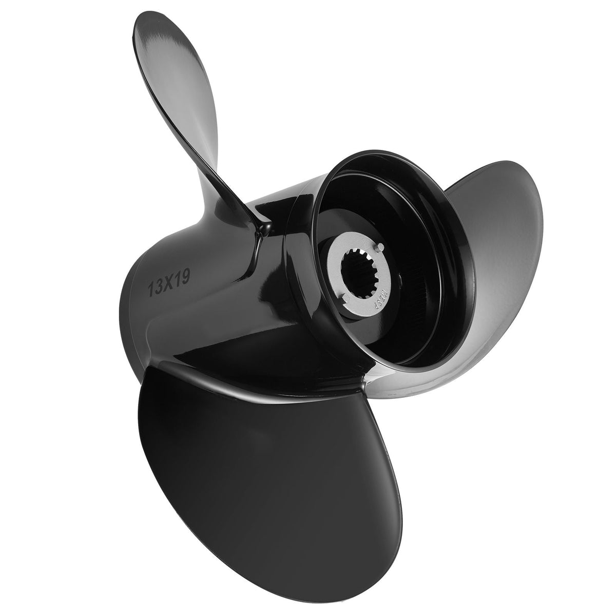 Outboard Propeller, Upgrade OEM 15 Spline Tooth Aluminum Outboard Boat Propeller Fit Mercury Engines 40-140 HP, 4-1/4" Gearcase, 3-Blade, RH (Right Hand Rotation), OEM Parts No. 48-77346A45
